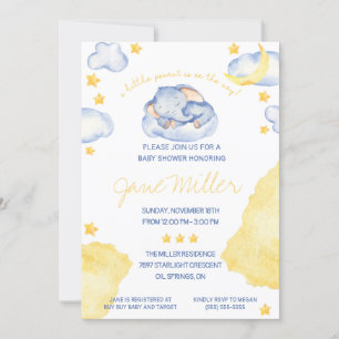 Schlafen Elephant Baby Dusche Einladung