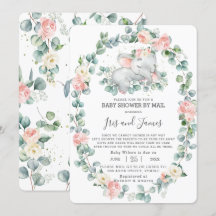 Schlafen Elephant Floral Baby Dusche von Mail Girl