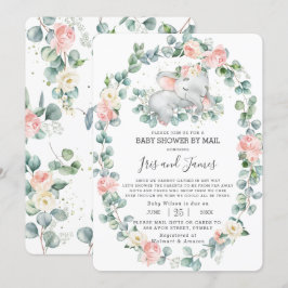 Schlafen Elephant Floral Baby Dusche von Mail Girl Einladung