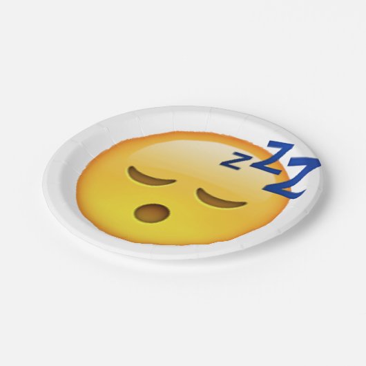 Schlafen - Emoji Pappteller (Schrägansicht)