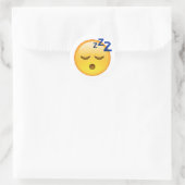 Schlafen - Emoji Runder Aufkleber (Tasche)