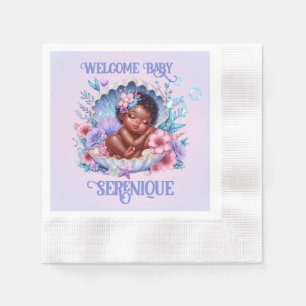 Schlafen Ethnic Baby Girl in Seashell Pastel Serviette