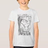 Schlafen Fennic Fox mit Blume Tri-Blend Shirt (Vorderseite)