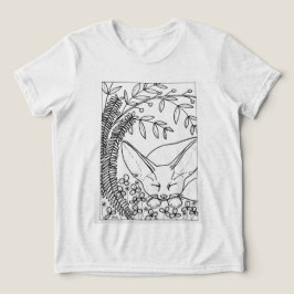 Schlafen Fennic Fox mit Blume Tri-Blend Shirt