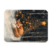 Schlafen Fox Whimsical Rustikale Weihnachten flexi Magnet (Horizontal)