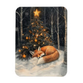 Schlafen Fox Whimsical Rustikale Weihnachten flexi Magnet (Vertikal)