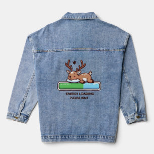 Schlafen Funny Rentier Ladung Energie Jeansjacke