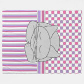 Schlafen Graukatze Muster Fleece Blanket (Vorderseite (Horizontal))