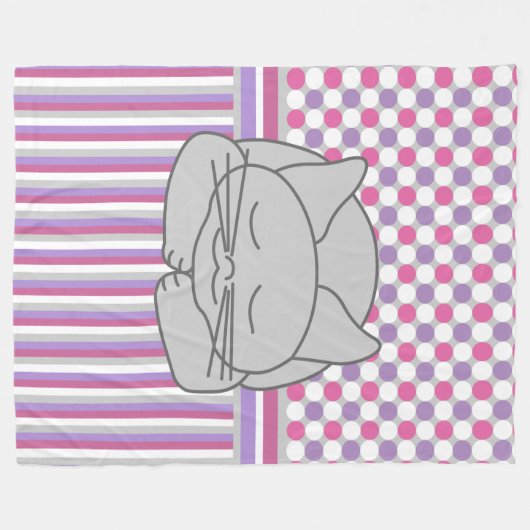 Schlafen Graukatze Muster Fleece Blanket (Vorderseite (Horizontal))