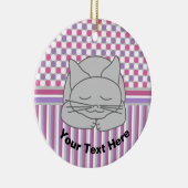 Schlafen Gray Cat Pattern Keramik Ornament (Rechts)