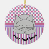 Schlafen Gray Cat Pattern Keramik Ornament (Vorne)