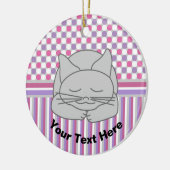 Schlafen Gray Cat Pattern Keramik Ornament (Links)