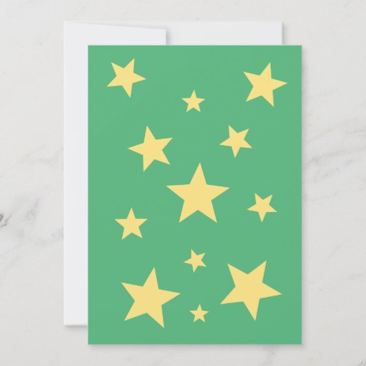 Schlafen Grüner Teddybär auf Mond Babydusche Einladung (Rückseite)