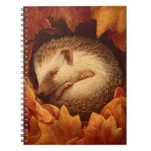 Schlafen Igel Herbst lässt Nest Kunst Notizblock