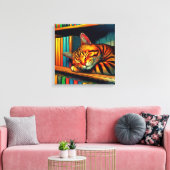 Schlafen im Comic Book Style Cat Schlafen Leinwanddruck (Insitu (Wohnzimmer))