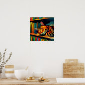 Schlafen im Comic Book Style Cat Schlafen Poster (Küche)