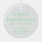 Schlafen im Himmlischen Frieden Mint Baby Loss Eri Ornament Aus Glas (Vorderseite)