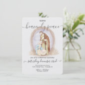 Schlafen im Himmlischen Friedenskrippen Weihnachte Einladung (Stehend Vorderseite)