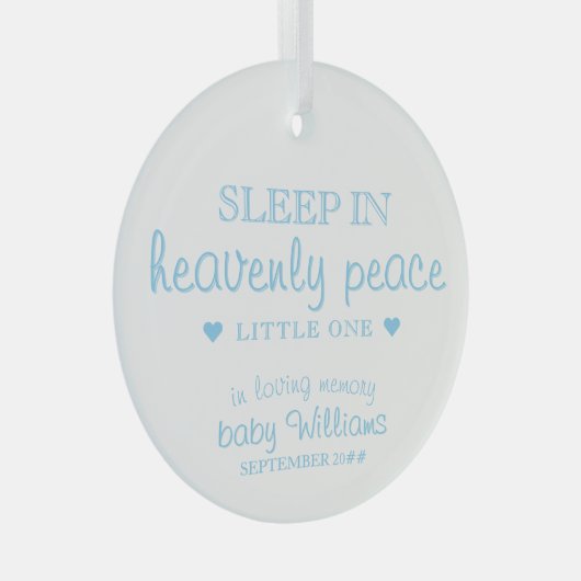 Schlafen im Himmlischen Peace Baby Loss Erinnerung Ornament Aus Glas (Vorderseite Rechts)