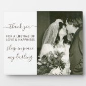 Schlafen in Peace Script Foto Erinnerung Fotoplatte (Vorderseite)