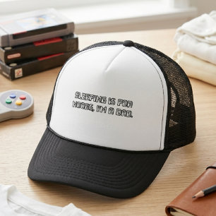Schlafen ist für Noobs. Ich bin Vater - Zitat für Truckerkappe