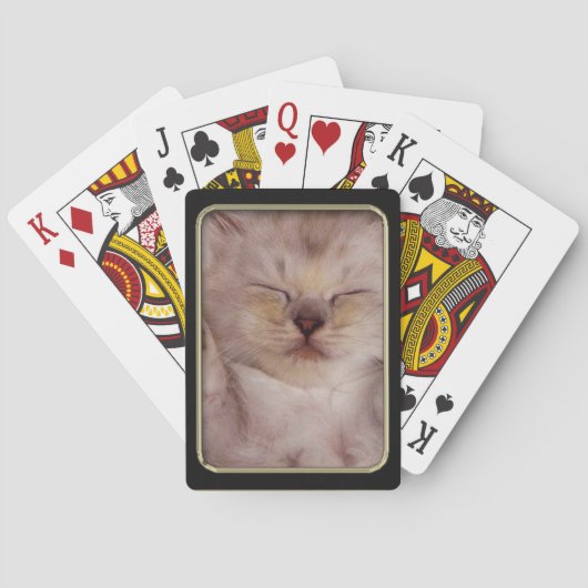 Schlafen Kitten Foto Spielkarten (Rückseite)