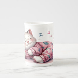 Schlafen Kitten in Pajamas Knochen China Tasse