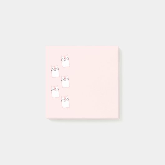 Schlafen Kitty Cat Muster Post-it Klebezettel (Vorderseite)