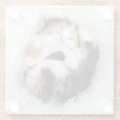 Schlafen Kitty Cat Untersetzer (Rückseite)