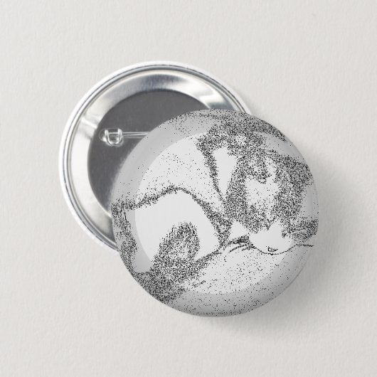 Schlafen Kitty Kontur Button (Vorne & Hinten)