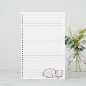 Schlafen Kitty Lined Stationery Briefpapier (Stehend Vorderseite)