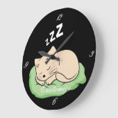 Schlafen Kitty Thunder_Cove Große Wanduhr (Winkel)