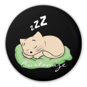 Schlafen Kitty Thunder_Cove Keramikknauf (Vorderseite)