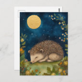 Schlafen Kleine Hedghog Postkarte (Vorne/Hinten)