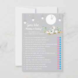 Schlafen Koala Baby Shower Game Guess Wer? Einladung