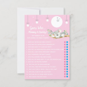 Schlafen Koala Baby Shower Game Guess Wer? Invita Einladung