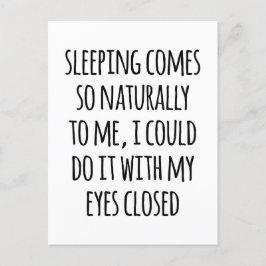 Schlafen kommt natürlich zu einem lustigen Zitat Postkarte
