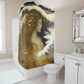 Schlafen Meerjungfrau Träumen von goldenen Muschel Duschvorhang (Beispiel)