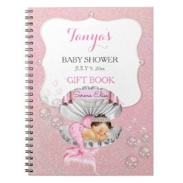 Schlafen Mermaid Baby Girl Pink Clam Muschel Perle Notizblock