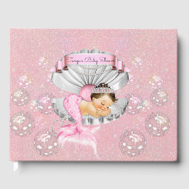 Schlafen Mermaid Baby Girl Pink Muschel Perlen Gästebuch