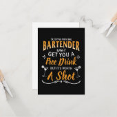 Schlafen mit dem Barkeeper Karte (Vorderseite/Rückseite Beispiel)