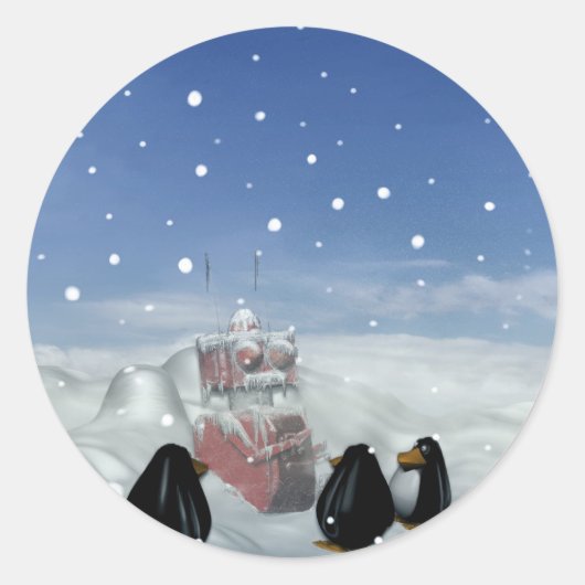 Schlafen mit dem Pinguinsticker Runder Aufkleber (Vorderseite)