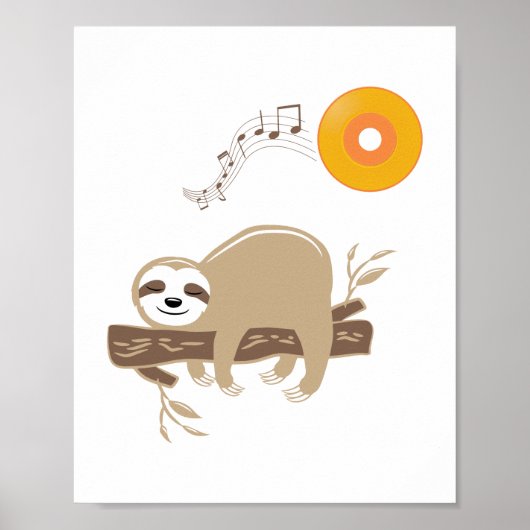 Schlafen mit Musik Vinyl Record Sun Poster (Vorne)