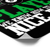 Schlafen mit Pool Player Schöner Rack Funny Billia Poster (Ecke)