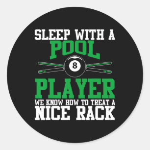 Schlafen mit Pool Player Schöner Rack Funny Billia Runder Aufkleber