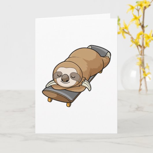 Schlafen mit Skateboard Karte (Gelbe Blume)