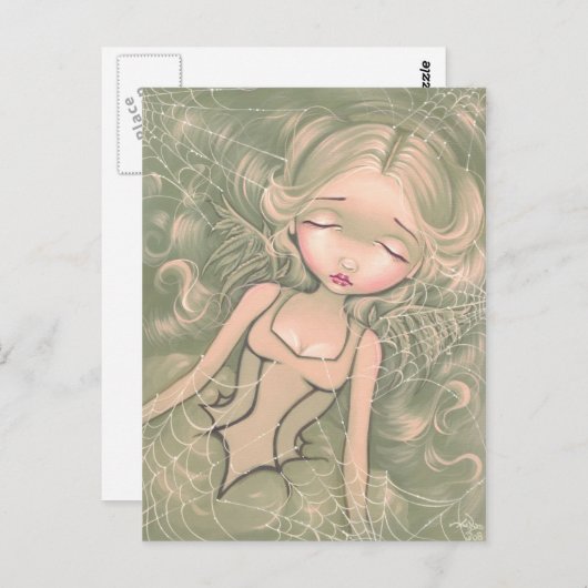 "Schlafen mit Spinnennetzen" Postkarte (Vorne/Hinten)