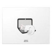 Schlafen mit weißer Katze auf Laptop-Notepad Notizblock (Vorderseite)