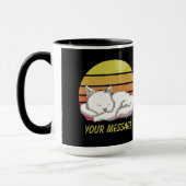 Schlafen mit weißer Katze Tasse (Links)