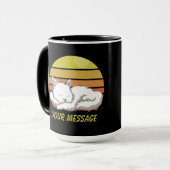 Schlafen mit weißer Katze Tasse (Vorderseite Links)